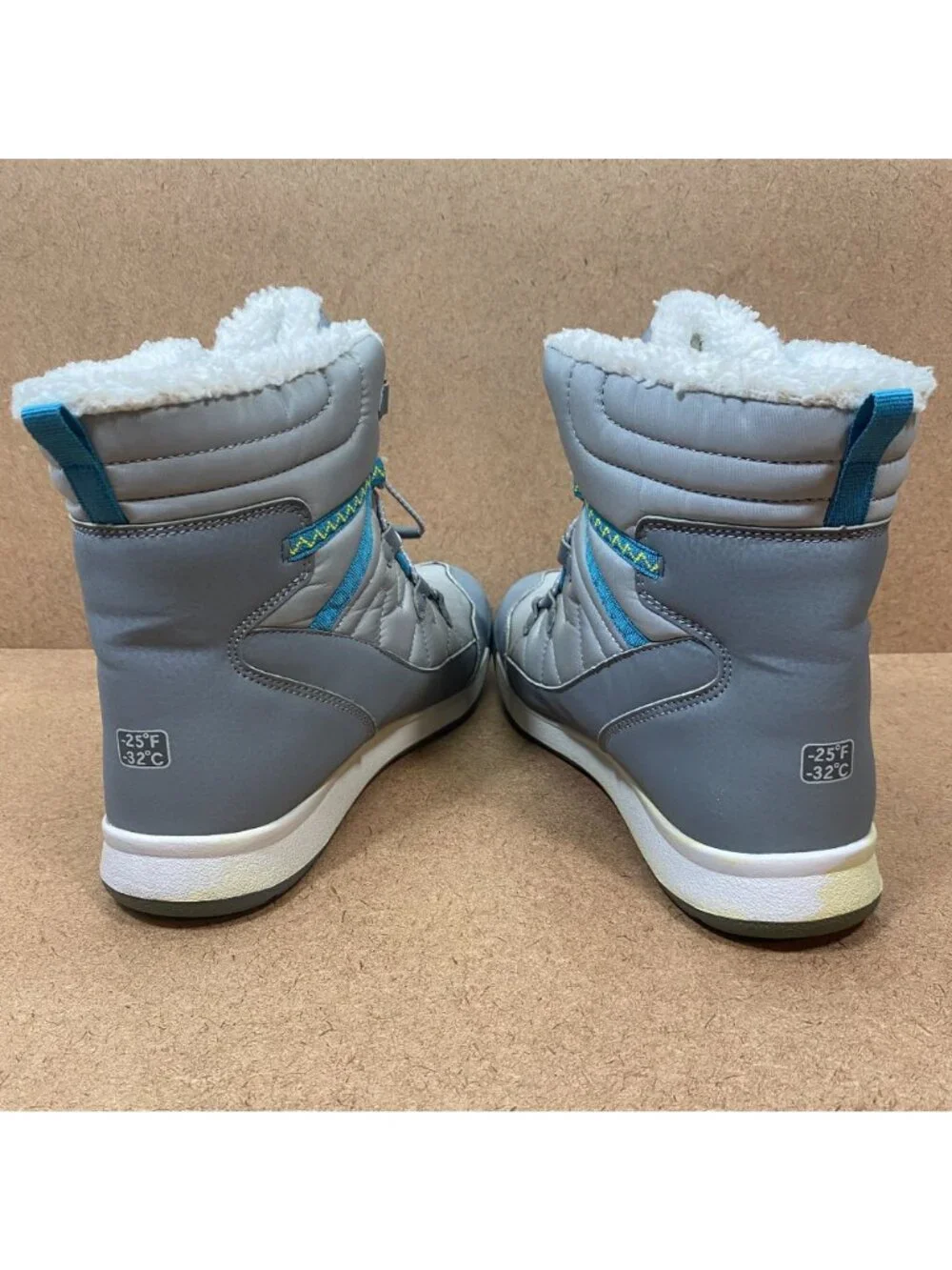 Merrell Snow Crush 3.0 Waterproof Gray Insulated Winter Boots Faux Fur Girls 7